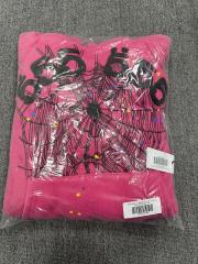 [On Sale] 1:1 Top Quality Hot Pink 555 Spider Web Star Pullover Hoodie