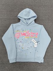 [On Sale] 1:1 Top Quality Baby Blue Pink Star Spider Web Hoodie