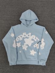 [On Sale] 1:1 Top Quality Baby Blue White Bubble Star Foam Print Hoodie