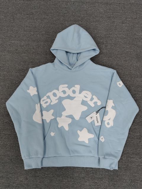 [On Sale] 1:1 Top Quality Baby Blue White Bubble Star Foam Print Hoodie