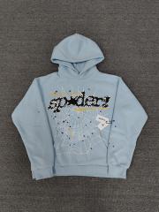[On Sale] 1:1 Top Quality Baby Blue Black Star Spider Web Hoodie