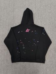 [On Sale] 1:1 Top Quality Black Pink Heart Spider Web Pullover Hoodie