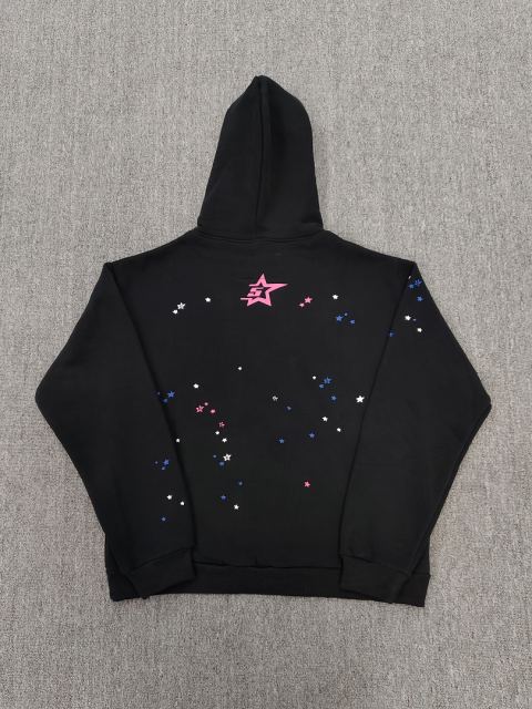 [On Sale] 1:1 Top Quality Black Pink Heart Spider Web Pullover Hoodie