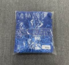 [On Sale] 1:1 Top Quality Royal Blue Rhinestone Light Blue Web Star Hoodie