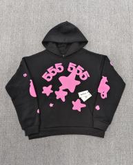[On Sale] 1:1 Top Quality Black Pink 555 Bubble Star Foam Print Pullover Hoodie