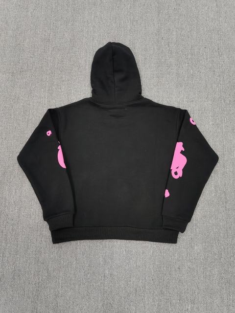 [On Sale] 1:1 Top Quality Black Pink 555 Bubble Star Foam Print Pullover Hoodie