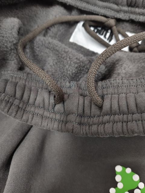 [ON SALE] Charcoal Grey Green Rhinestone Vertical Jogger Sweat Pants