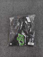 [ON SALE] Charcoal Grey Green Rhinestone Vertical Jogger Sweat Pants