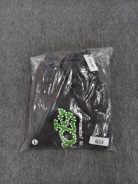 [ON SALE] Charcoal Grey Green Rhinestone Vertical Jogger Sweat Pants