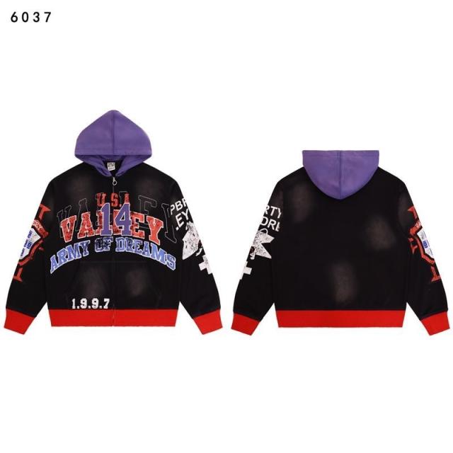 Valley Forever Color Block Purple Hood Zip Up Jacket