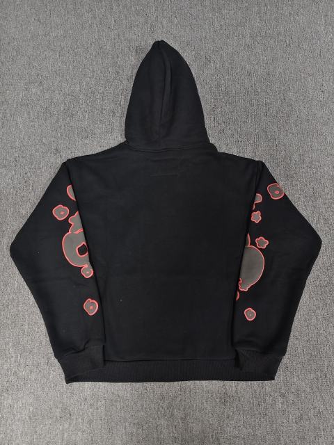 [On Sale] 1:1 Top Quality Black Red Outline Bubble Star Pullover Hoodie