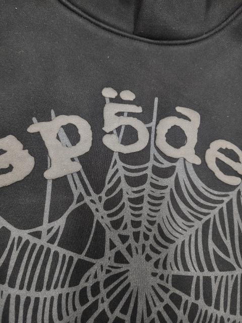 [On Sale] 1:1 Top Quality Black Tonal Grey Spider Web Pullover Hoodie