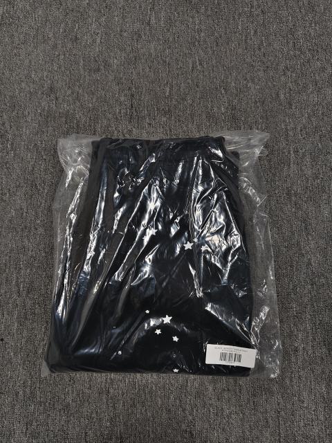 [ON SALE] Black Vertical Yellow Star-Integrated Logo Jogger Sweat Pants