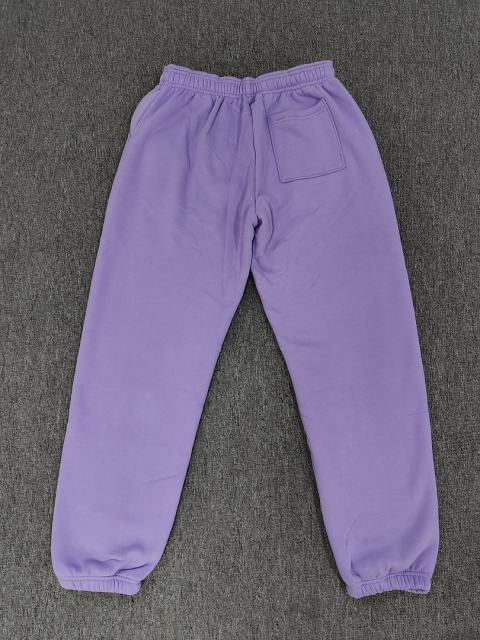 [ON SALE] Lavender Purple Vertical Rhinestone Sp5der Slogan Multi-Color Star Jogger Sweat Pants