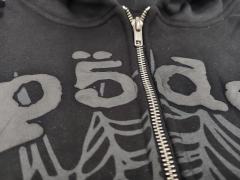 [On Sale] 1:1 Top Quality Black Tonal Grey Spider Web Full Zip Hoodie Jacket