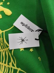 [On Sale] 1:1 Top Quality Kelly Green Yellow Spider Web Star Pullover Hoodie