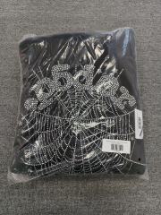 [On Sale] 1:1 Top Quality Black Full Crystal Rhinestone Spider Web Star Pullover Hoodie