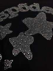 [On Sale] 1:1 Top Quality Black Full Rhinestone Star Arch Pullover Hoodie