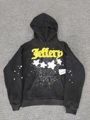 [On Sale] 1:1 Top Quality Black Yellow Jeffery White Star Spider Web Pullover Hoodie