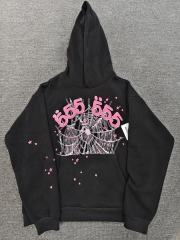 [On Sale] 1:1 Top Quality Black Pink Double 555 Spider Web Star Pullover Hoodie