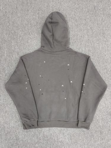 [On Sale] 1:1 Top Quality Dark Grey Red Spider Web White Star Pullover Hoodie