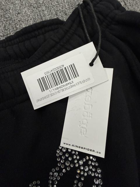 [ON SALE] Black Full Rhinestone Star Reverse Arch Jogger Sweat Pants