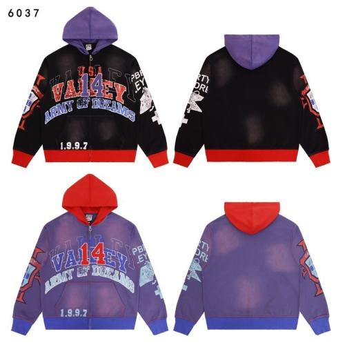 Valley Forever Color Block Purple Hood Zip Up Jacket