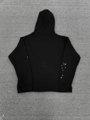 [On Sale] 1:1 Top Quality Black Full Crystal Rhinestone Spider Web Star Pullover Hoodie