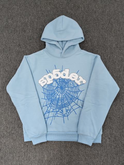 1:1 Top Quality Sp5der Spider Sky Blue Hoodie Traksuit