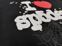 [On Sale] 1:1 Top Quality Black White I Love Sp5der Red Heart Spider Web Star Pullover Hoodie