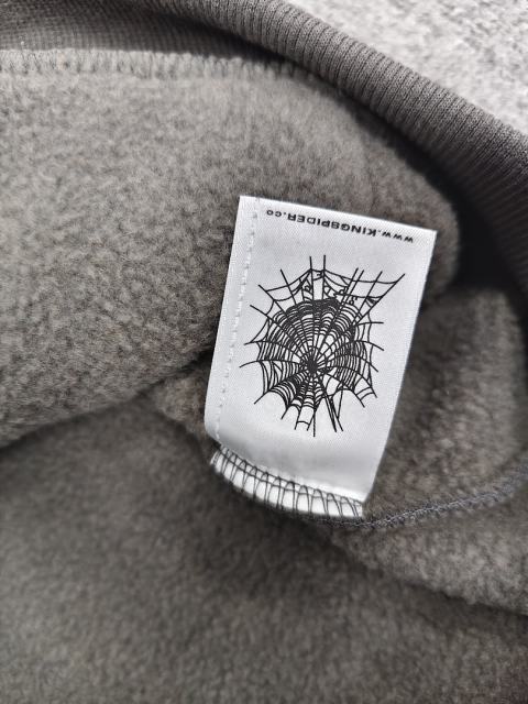 [On Sale] 1:1 Top Quality Dark Grey Red Spider Web White Star Pullover Hoodie