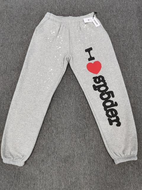 [ON SALE] Heather Grey I Love Sp5der Heart Star Jogger Sweat Pants