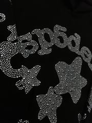 [On Sale] 1:1 Top Quality Black Full Rhinestone Star Arch Pullover Hoodie