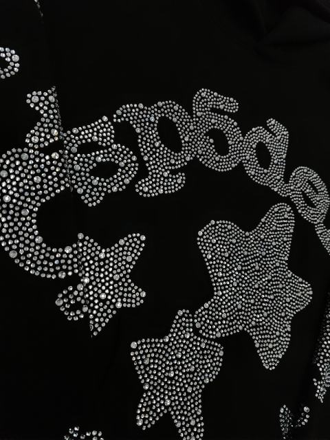 [On Sale] 1:1 Top Quality Black Full Rhinestone Star Arch Pullover Hoodie