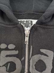 [On Sale] 1:1 Top Quality Black Tonal Grey Spider Web Full Zip Hoodie Jacket