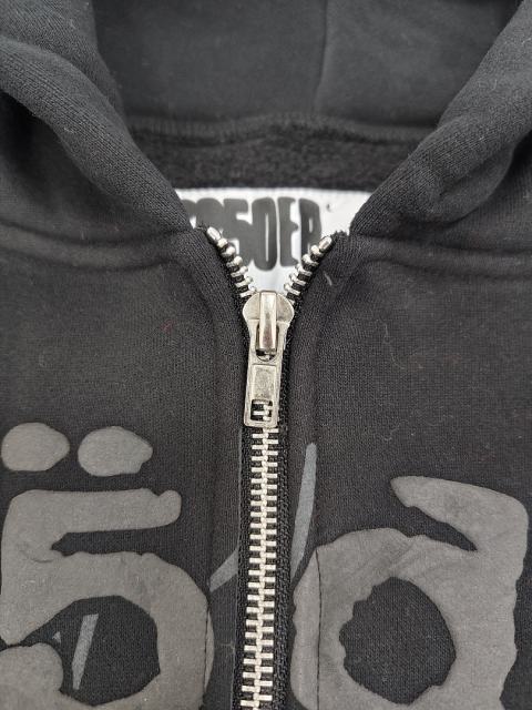 [On Sale] 1:1 Top Quality Black Tonal Grey Spider Web Full Zip Hoodie Jacket