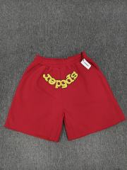 Red Yellow Reverse Arch Raw Hem Sweat Shorts