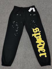 [ON SALE] Black Vertical Yellow Star-Integrated Logo Jogger Sweat Pants