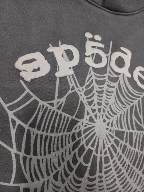 [On Sale] 1:1 Top Quality Black Tonal Grey Spider Web Pullover Hoodie