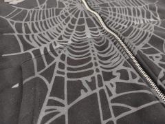 [On Sale] 1:1 Top Quality Black Tonal Grey Spider Web Full Zip Hoodie Jacket