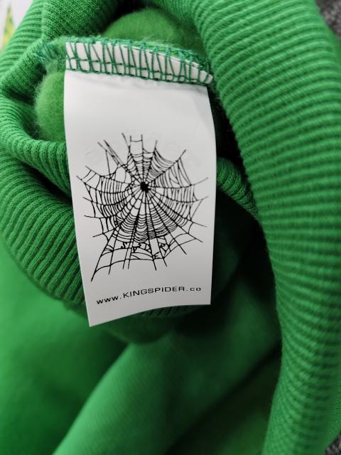 [On Sale] 1:1 Top Quality Kelly Green Yellow Spider Web Star Pullover Hoodie