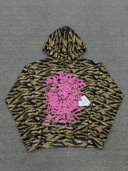 [On Sale] 1:1 Top Quality Dark Green Hood Rivet Chenille Spider Web Full Zip Hoodie