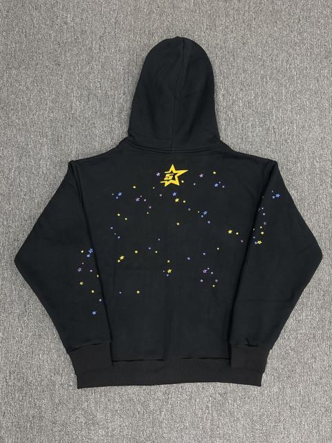 [On Sale] 1:1 Top Quality Black Pink Dot Outline Spider Web Full Zip Hoodie Jacket