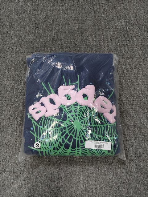 [On Sale] 1:1 Top Quality Navy Blue Pink Foam Green Spider Web Tiny Light Blue Star Pullover Hoodie