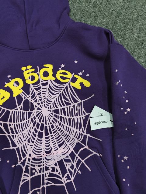 [On Sale] 1:1 Top Quality Purple Yellow Arch Pink Spider Web Star Pullover Hoodie