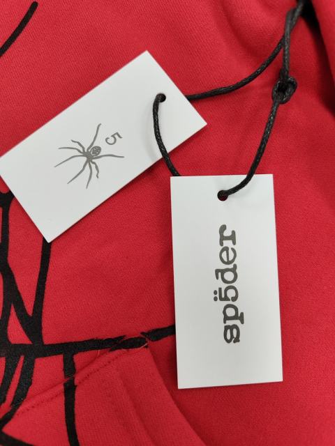 [On Sale] 1:1 Top Quality Red Hood Rivet Chenille Spider Web Full Zip Hoodie