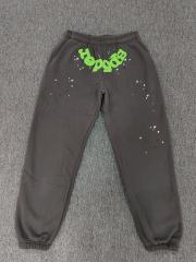 Spider Web Green Fonts Hoodie Pants Tracksuit Gray