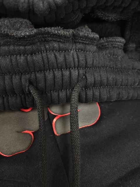Black Red Outline Bubble Star Sweat Shorts