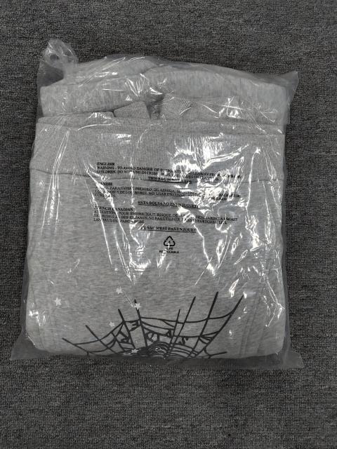 [On Sale] 1:1 Top Quality Heather Grey I Love Sp5der Heart Spider Web Pullover Hoodie