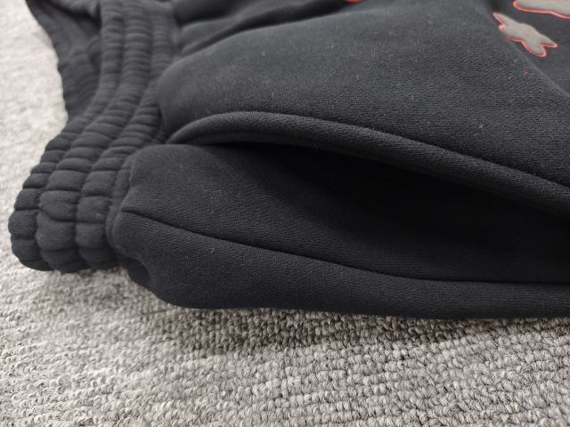 Black Red Outline Bubble Star Sweat Shorts